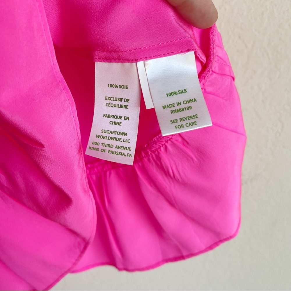 Lilly Pulitzer Sleeveless Silk Pink Tank Halter Groovy Millie - Picture 3 of 4